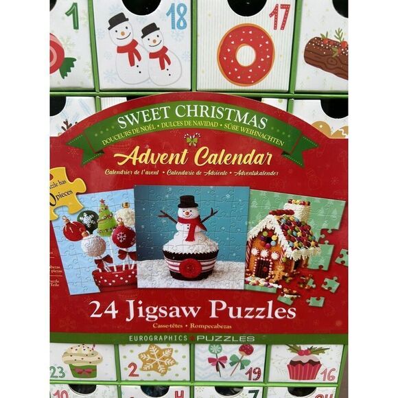 Advent Calendar 24 Day Surprise Jigsaw Puzzles Sweet Christmas Eurographics NIB - Picture 2 of 6